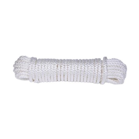 Captain Cold 0.18 in. x 50 ft. White Diamond Braided Nylon Rope CA2742369